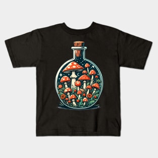 Mushroom Garden in Jar Retro Vintage Kids T-Shirt